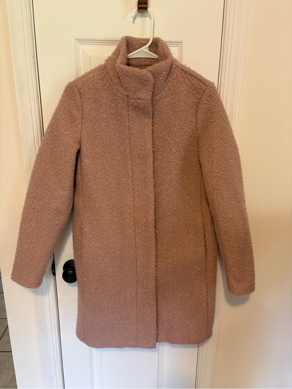 Old Navy Women's Blush Teddy Coat with Stand Collar - size XS